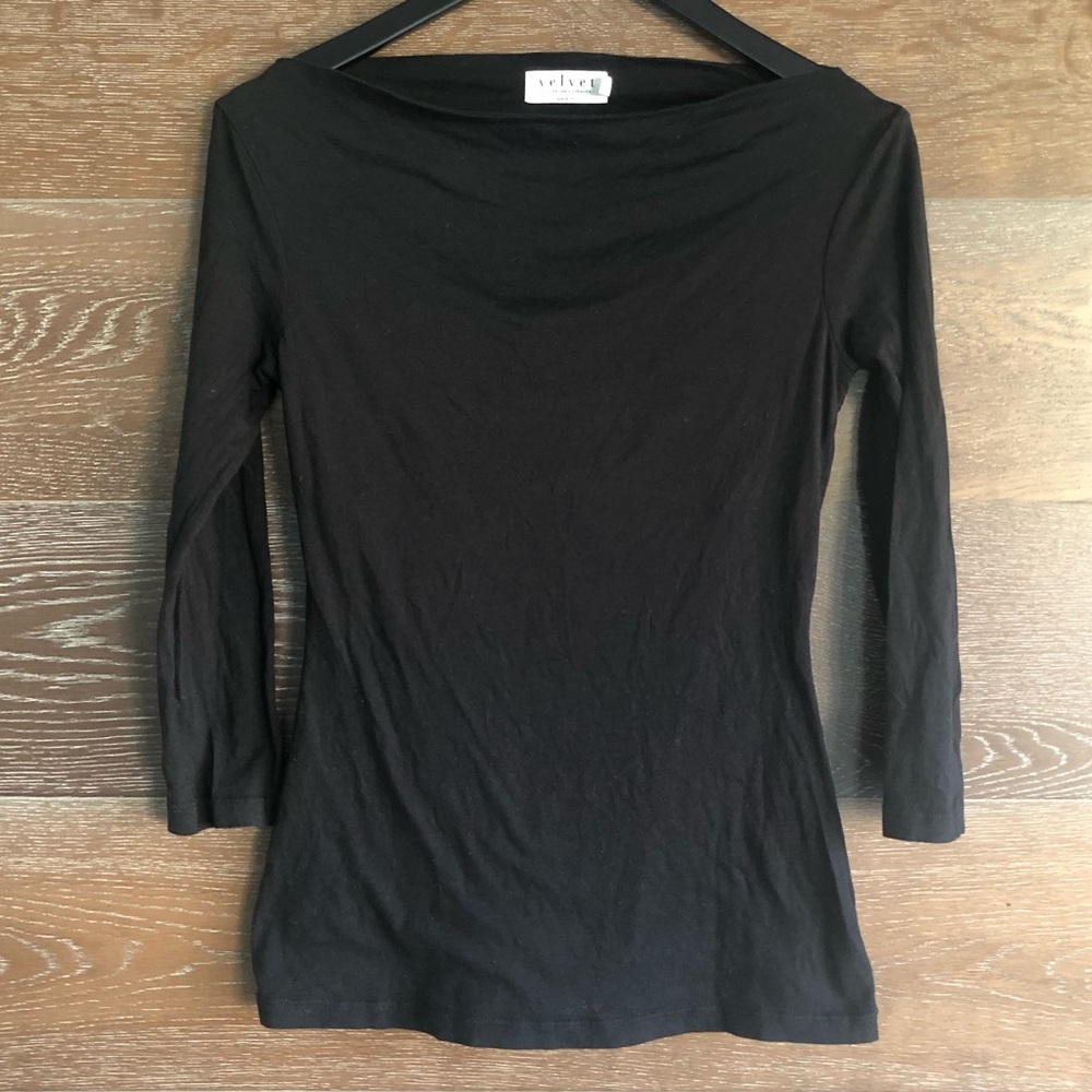 Boat Neck 3/4 Sleeve w/ Shelf Bra